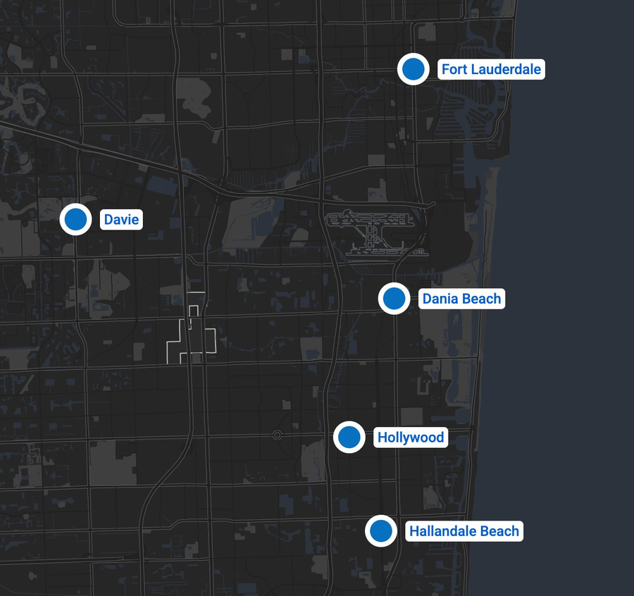 Kat Walking Dogs Service Area — Fort Lauderdale, Davie, Dania Beach, Hollywood and Hallandale Beach FL
